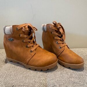 Lugz Marsella Tan Lace-Up heeled Boots 7.5